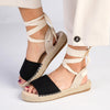 Madison Charlotte Ankle Wrap Espadrille Sandal - Black-Madison Heart of New York-Buy shoes online