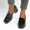 Madison Cindy Block heel Loafer - Black-Madison Heart of New York-Buy shoes online