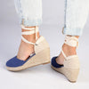 Madison Cleo Closed Toe Espadrille Wedge - Navy-Madison Heart of New York-Buy shoes online