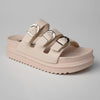 Madison Cora 3 Buckle Platform Sandals - Beige Mono-Madison Heart of New York-Buy shoes online