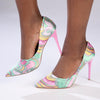 Madison Daisy Printed Stiletto - Light Pink Multi-Madison Heart of New York-Buy shoes online