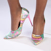 Madison Daisy Printed Stiletto - Light Pink Multi-Madison Heart of New York-Buy shoes online