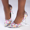 Madison Destini Printed Court Stiletto - White Multi-Madison Heart of New York-Buy shoes online