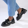 Madison Eli Chunky Sole Slip On Brogue - Black-Madison Heart of New York-Buy shoes online