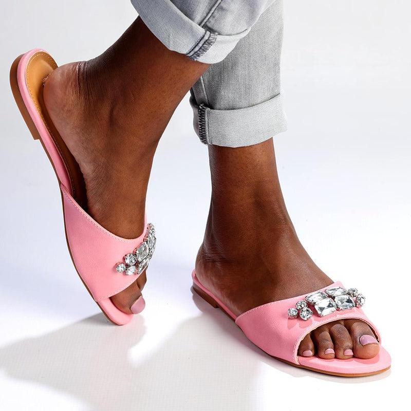 Madison Gail Vinyl Flat Slip On - Pink-Madison Heart of New York-Buy shoes online