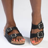 Madison Gayle Double Strap Sandals - Black-Madison Heart of New York-Buy shoes online