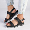 Madison Harper Espadrille Wedge Sandals - Black-Madison Heart of New York-Buy shoes online