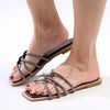 Madison Haven Diamond Strappy Sandals - Black-Madison Heart of New York-Buy shoes online