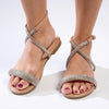 Madison Hillary Ankle Diamond Detail Sandal - Beige-Madison Heart of New York-Buy shoes online