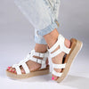Madison Jade High Gladiator Wedge - White-Madison Heart of New York-Buy shoes online