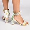 Madison Judith Block Heel Sandals - Yellow Floral-Madison Heart of New York-Buy shoes online