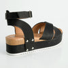 Madison Kali Cross Strap Sandal - Black-Madison Heart of New York-Buy shoes online