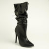 Madison Kessa Rouched Stiletto Boot - Black-Madison Heart of New York-Buy shoes online