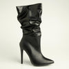 Madison Kessa Rouched Stiletto Boot - Black-Madison Heart of New York-Buy shoes online