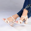 Madison Lessi 2 Block Heel Sandal - Nude-Madison Heart of New York-Buy shoes online