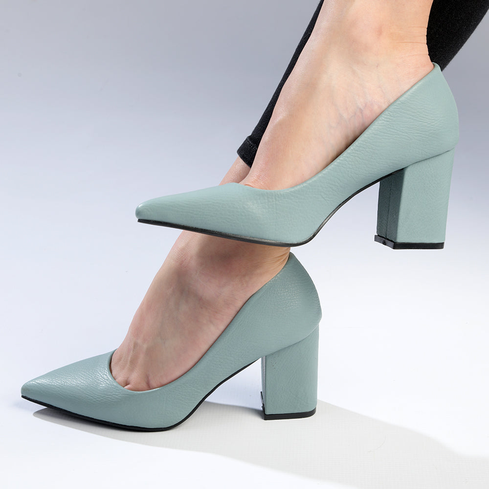 Buy online Sea Green Slip On Block Heel from heels for Women by Mehnam for  ₹899 at 72% off | 2024 Limeroad.com