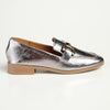 Madison Polly Loafer With Gold Metal Trim Detail - Pewter-Madison Heart of New York-Buy shoes online