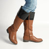 Madison Vienna Two Tone Rider Boot - Tan/Black-Madison Heart of New York-Buy shoes online